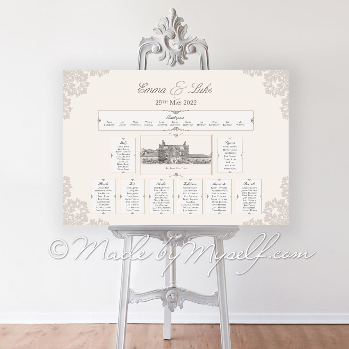The Fence Gate, Burnley Seating/Table Plan