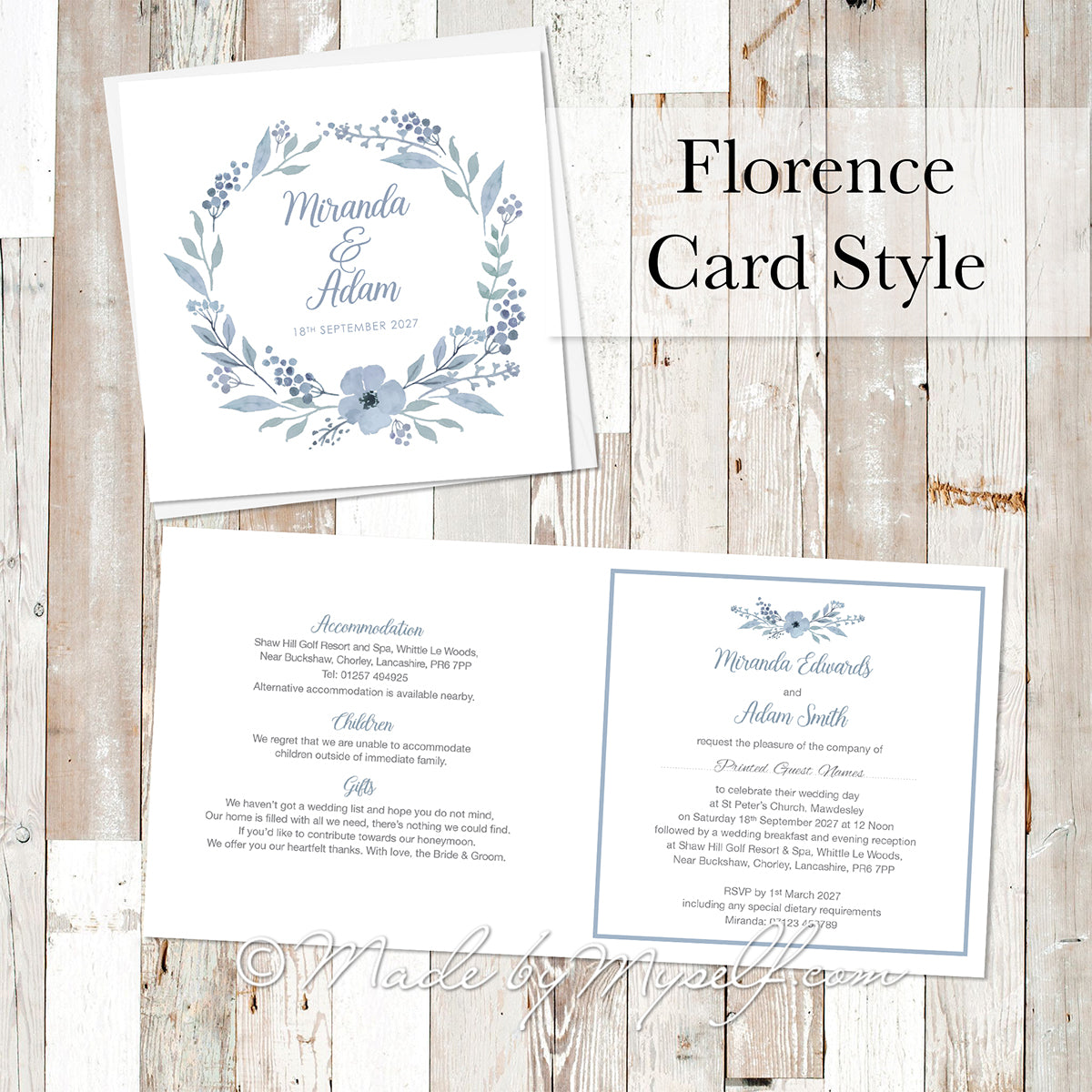 Florence Card Style Wedding Invitation