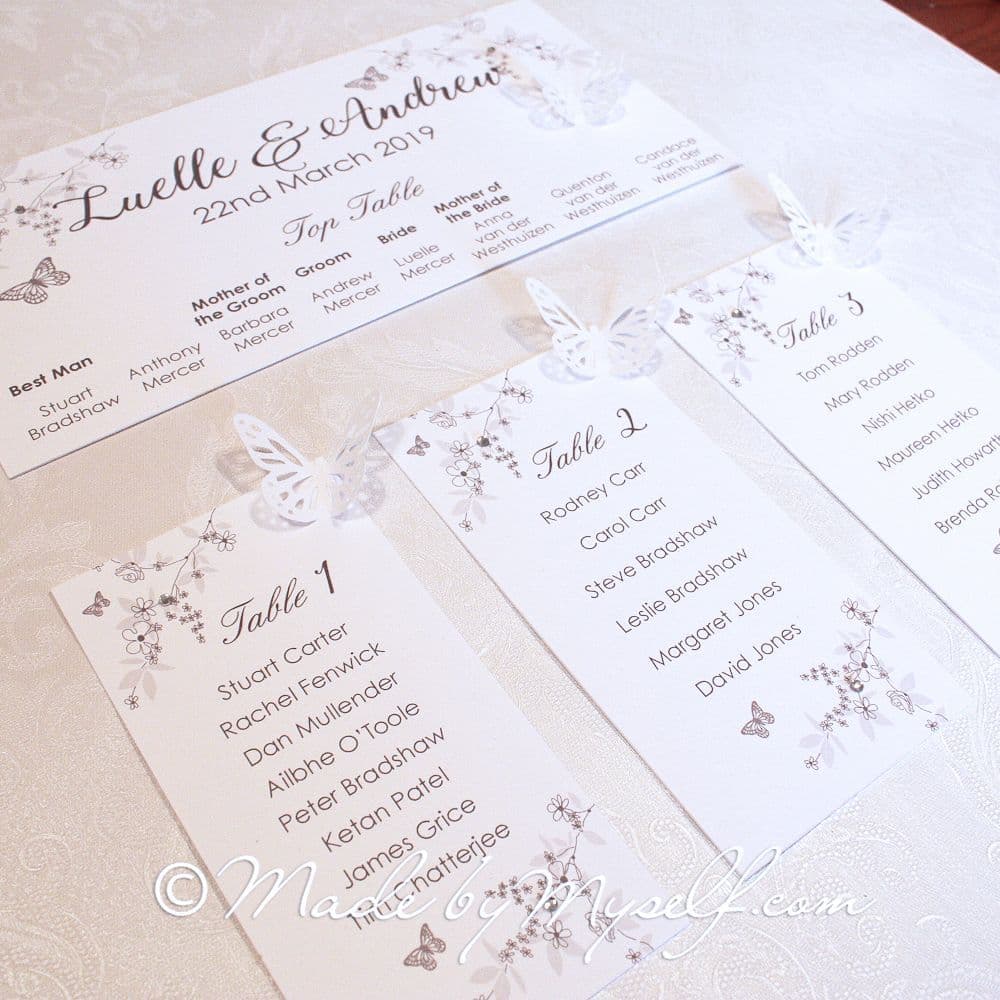 Butterfly Seating/Table Plan
