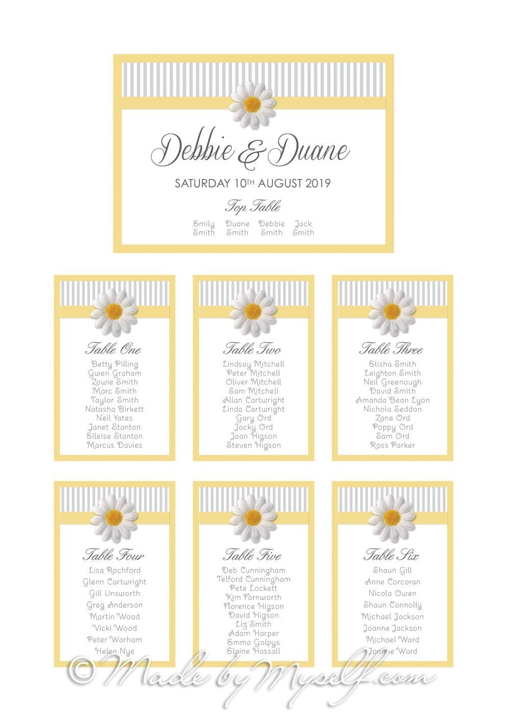 Daisy Seating/Table Plan