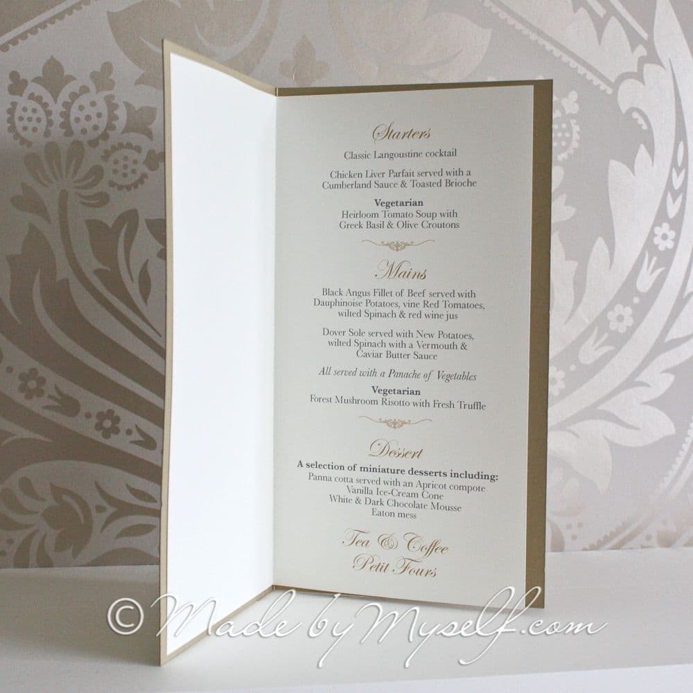 Floral Glitz Menu
