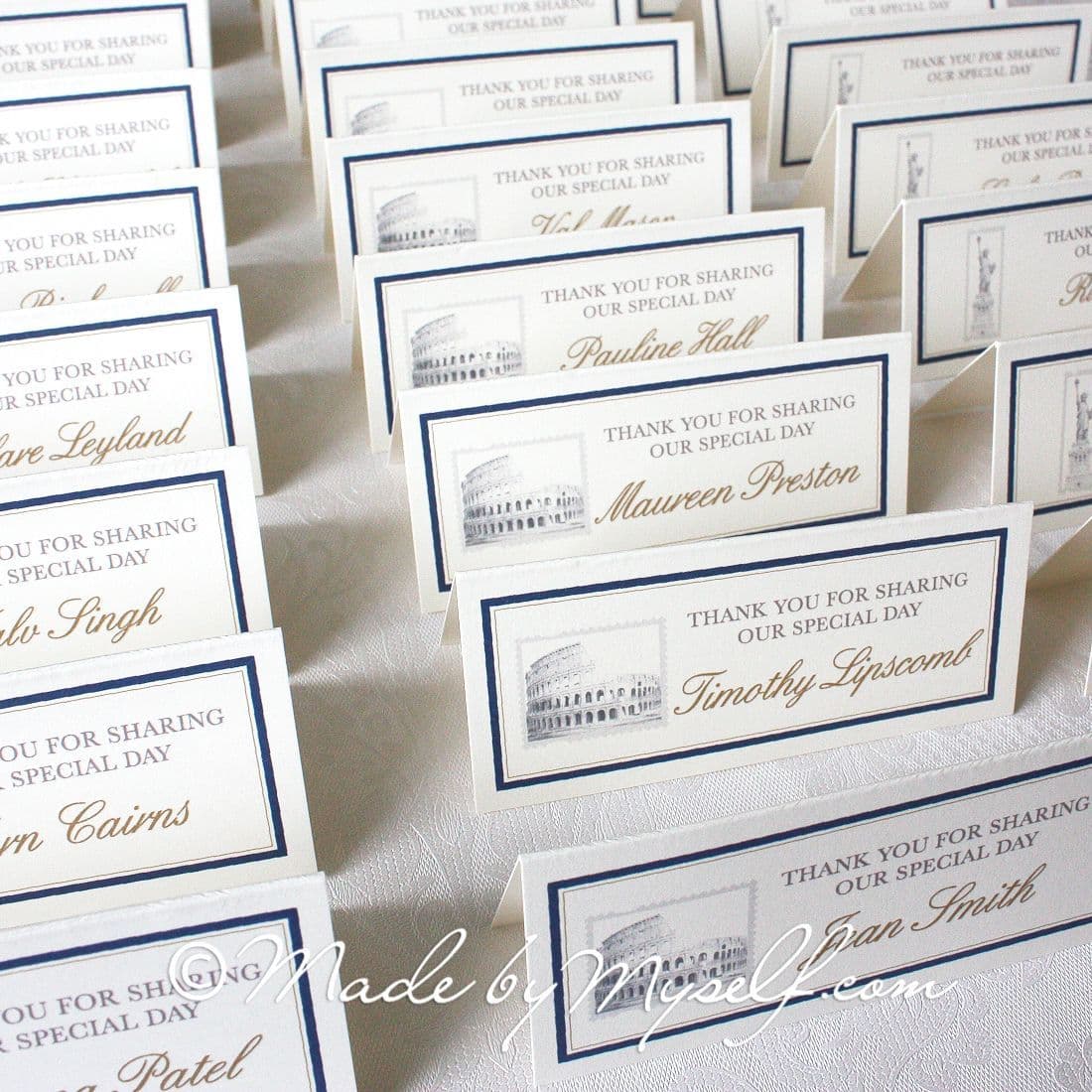 Travel Landmarks Place Card
