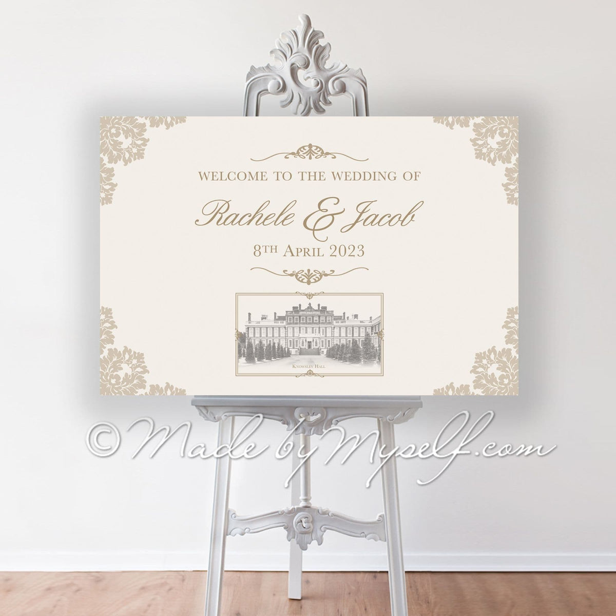 Knowsley Hall, Prescot Welcome Sign