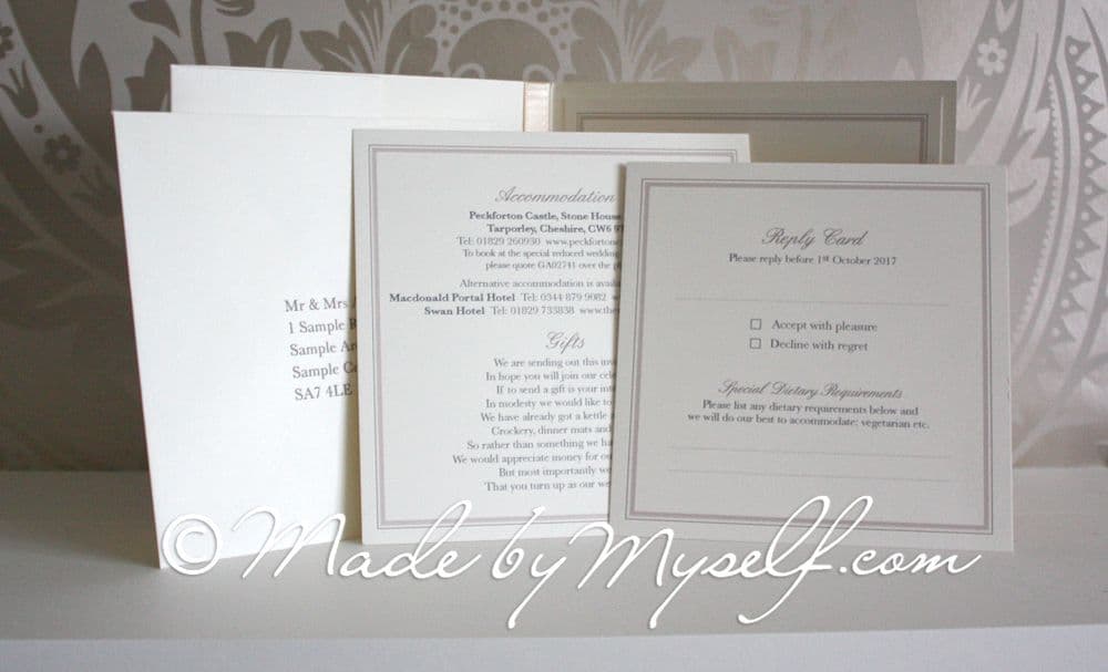 Warwick Castle Pocketfold Wedding Invitation - Includes RSVP & Guest Information