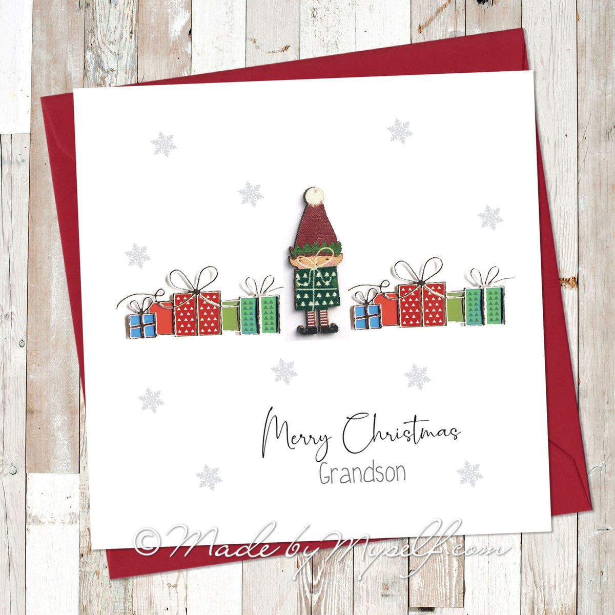 3D Present Elf Card