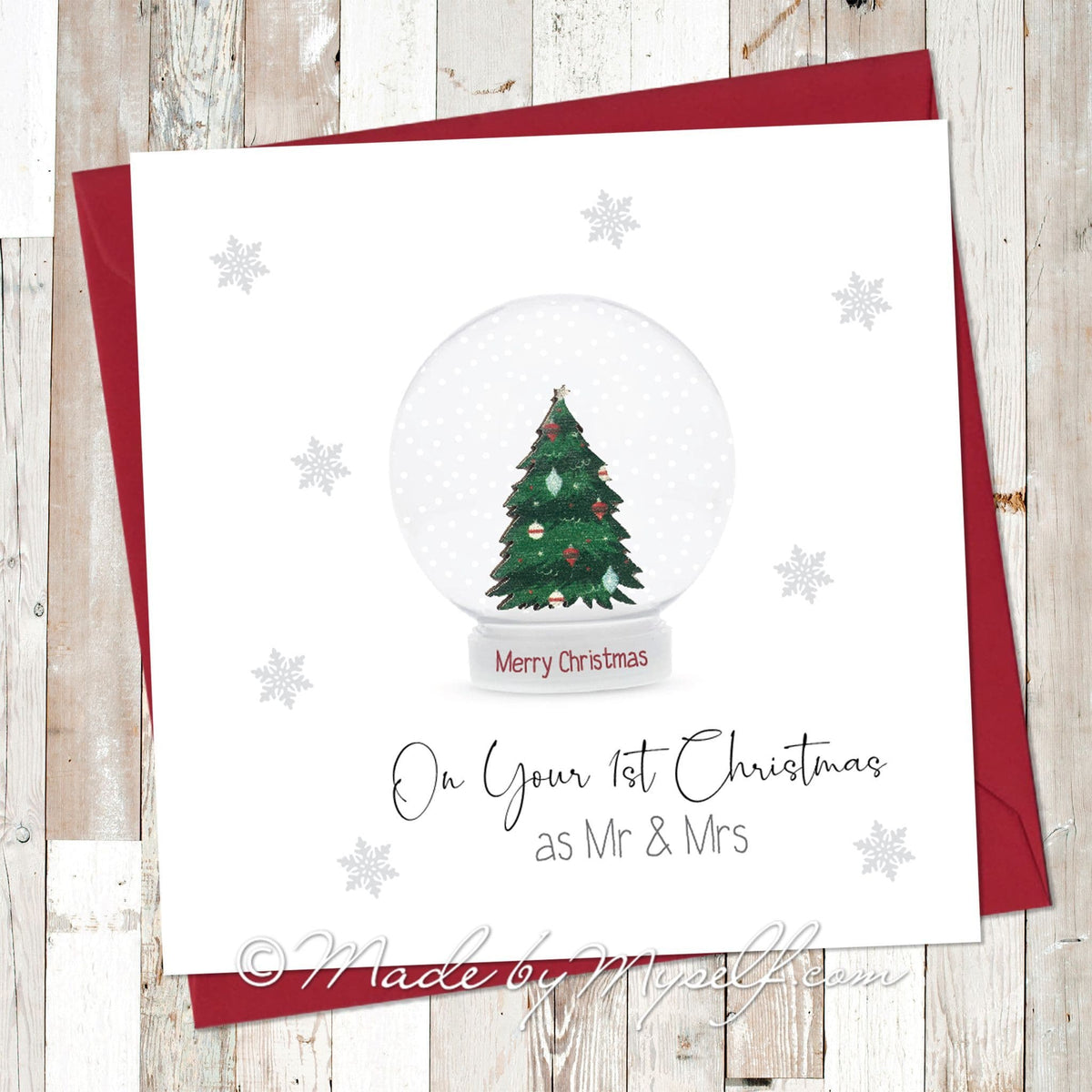 3D Tree 1st Christmas as Mr & Mrs Card