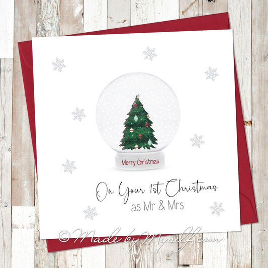 3D Tree 1st Christmas as Mr & Mrs Card