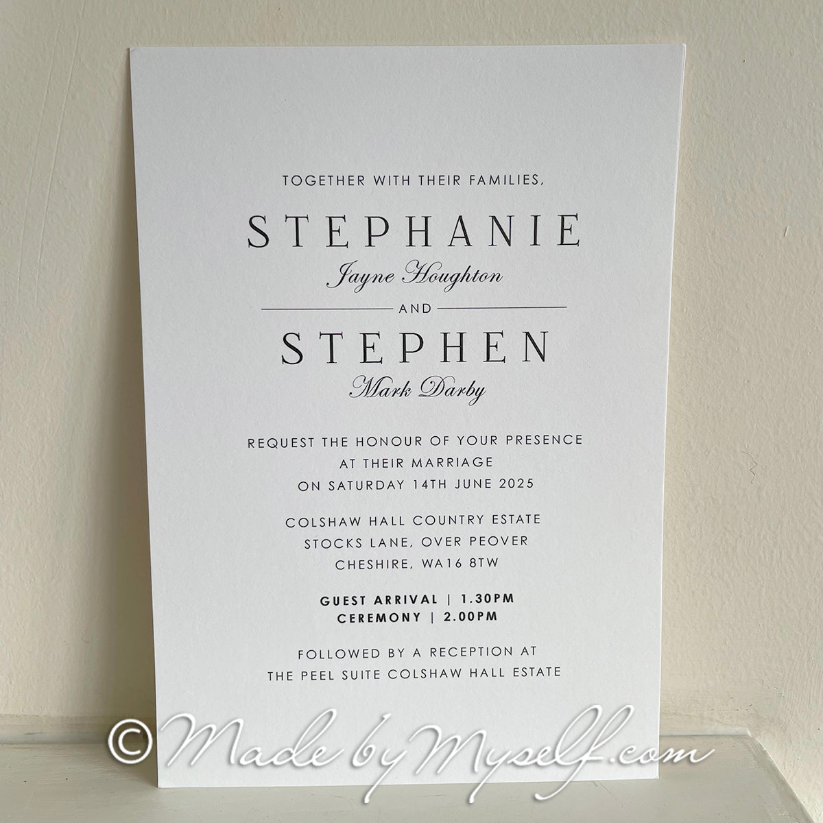 Bella A5 Flat Card Wedding Invitation