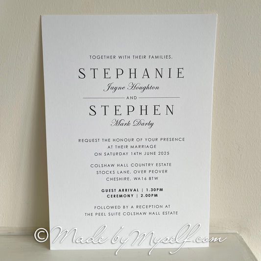 Bella A5 Flat Card Wedding Invitation