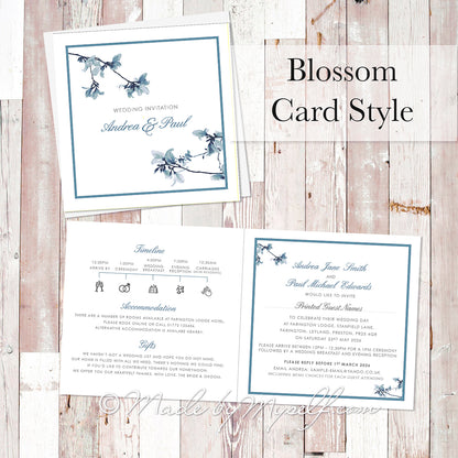 Blossom Card Style Wedding Invitation