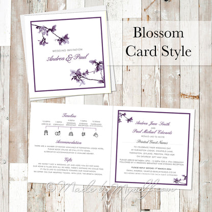 Blossom Card Style Wedding Invitation