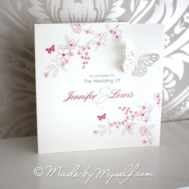 Butterfly Card Style Wedding Invitation