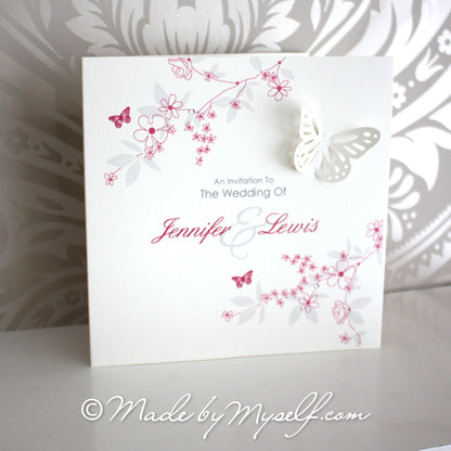Butterfly Card Style Wedding Invitation