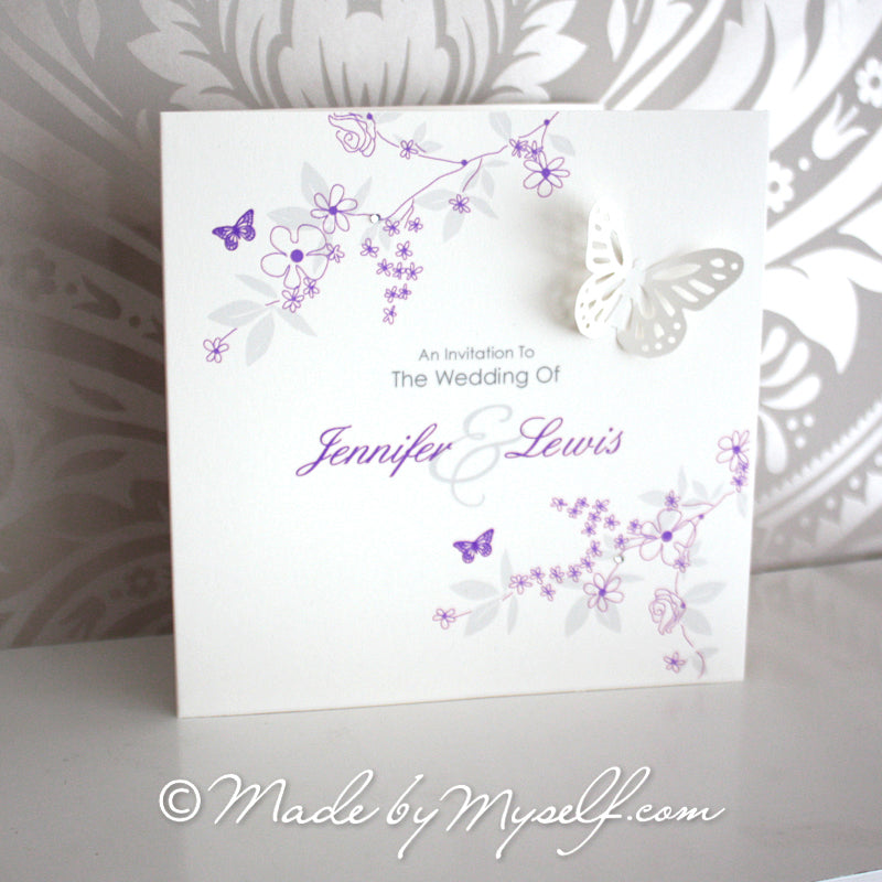 Butterfly Card Style Wedding Invitation