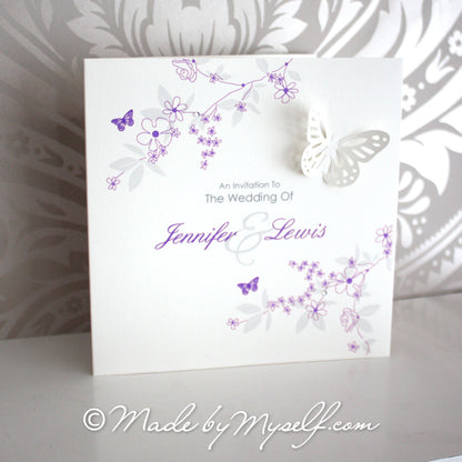Butterfly Card Style Wedding Invitation