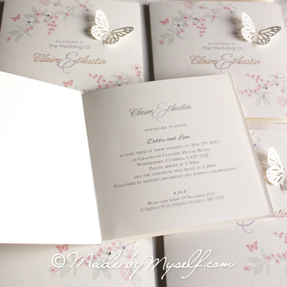 Butterfly Card Style Wedding Invitation