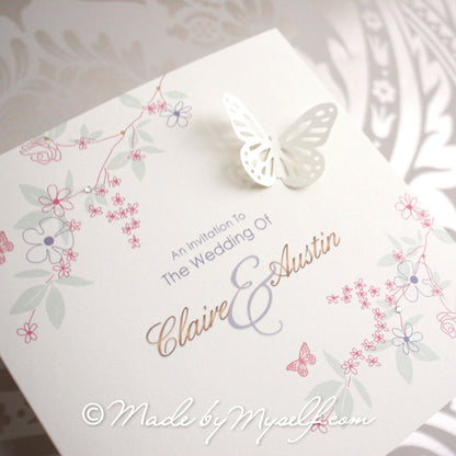Butterfly Card Style Wedding Invitation