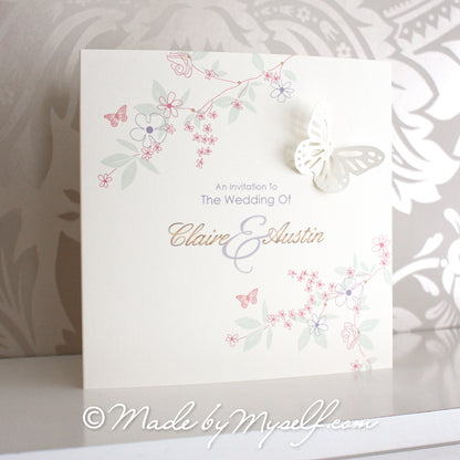Butterfly Card Style Wedding Invitation