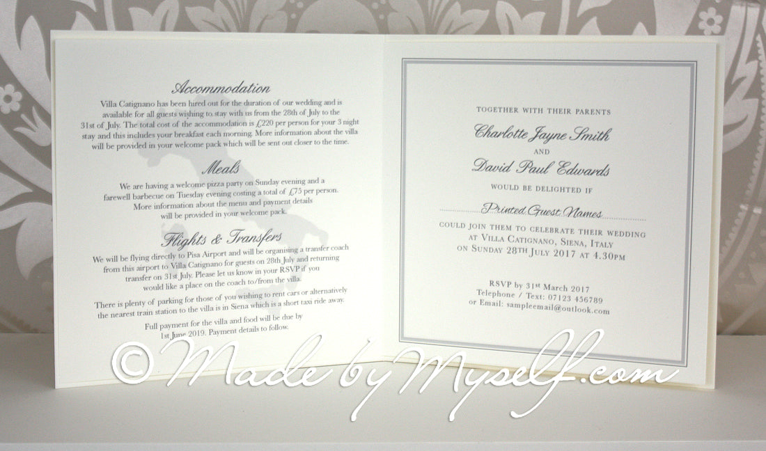 Amore Card Style Wedding Invitation