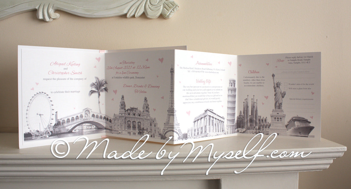Travel Concertina Wedding Invitation