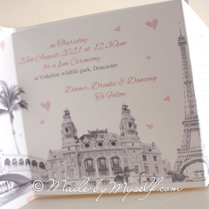 Travel Concertina Wedding Invitation