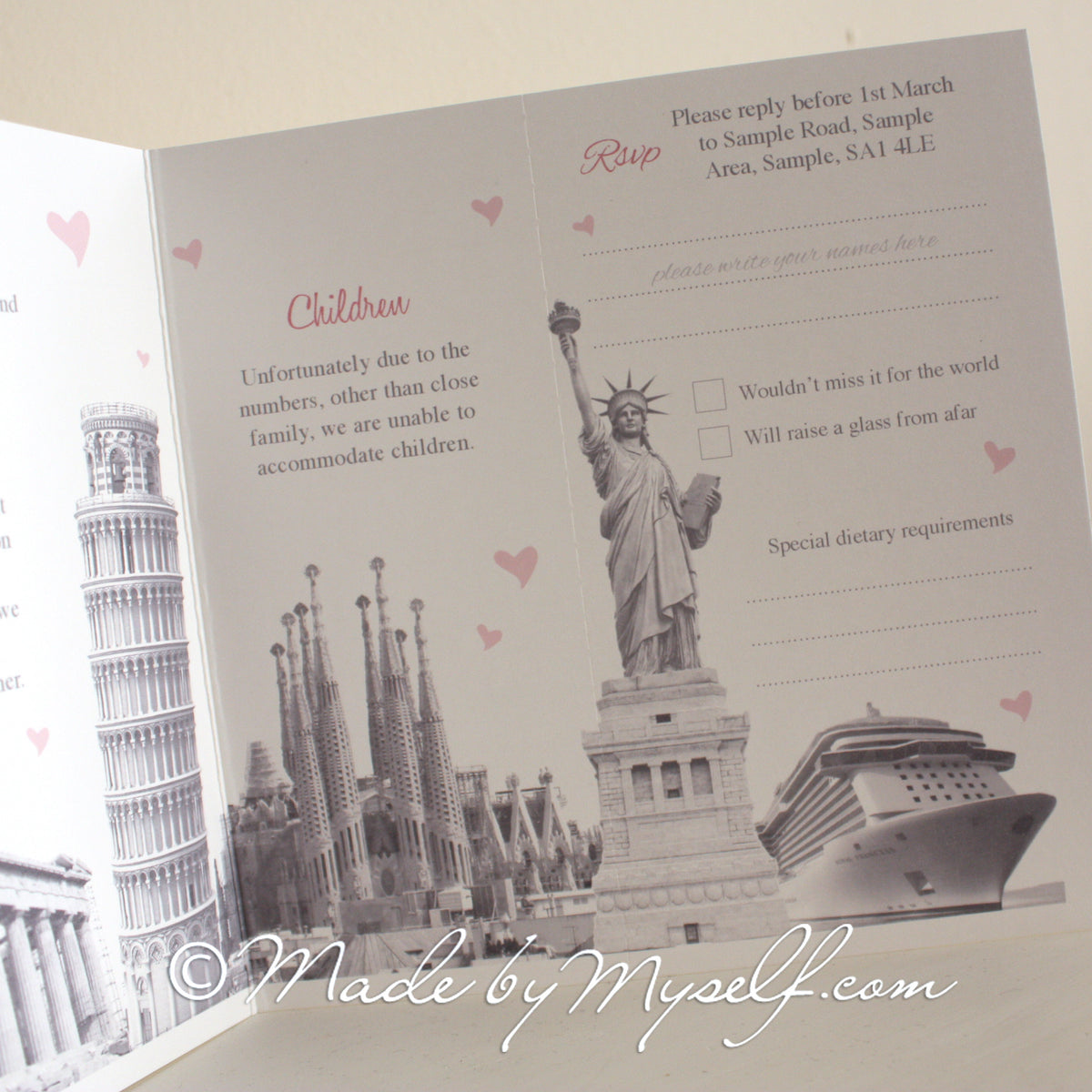 Travel Concertina Wedding Invitation