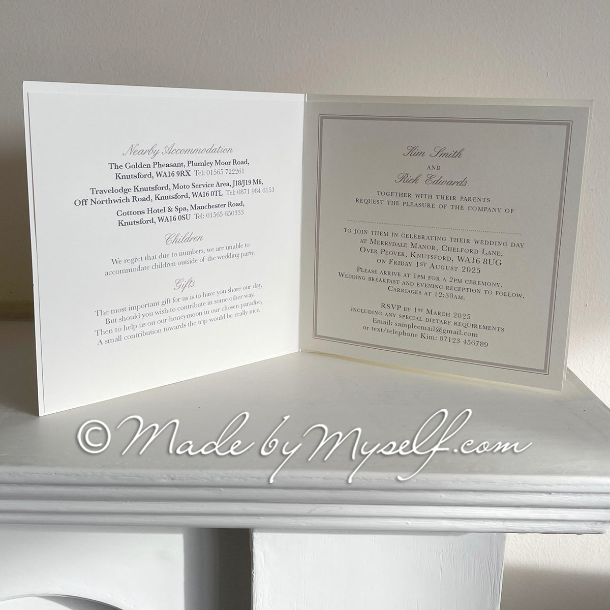 Sparkle Card Style Wedding Invitation