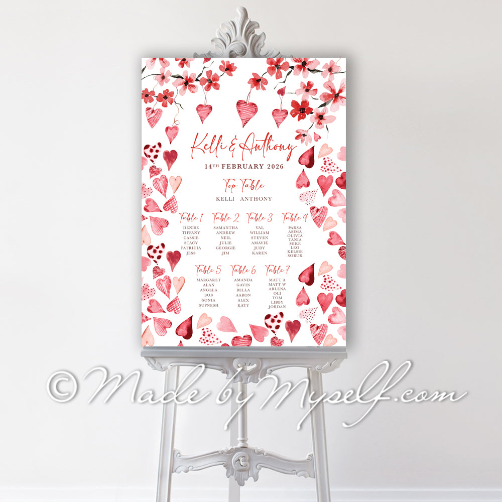 Valentines Day Seating/Table Plan