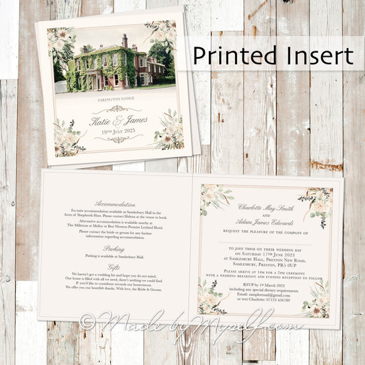 Fleur Farington Lodge Wedding Invitation