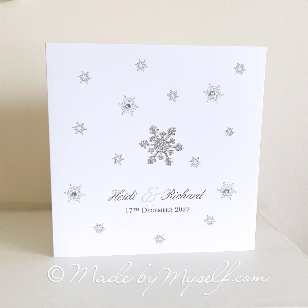 Snowflake Card Style Wedding Invitation