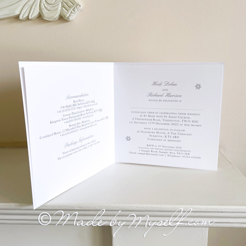 Snowflake Card Style Wedding Invitation