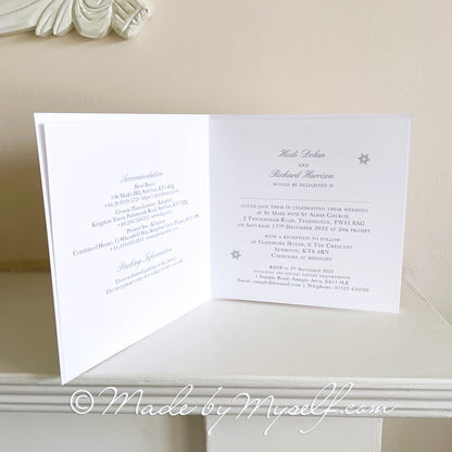 Snowflake Card Style Wedding Invitation