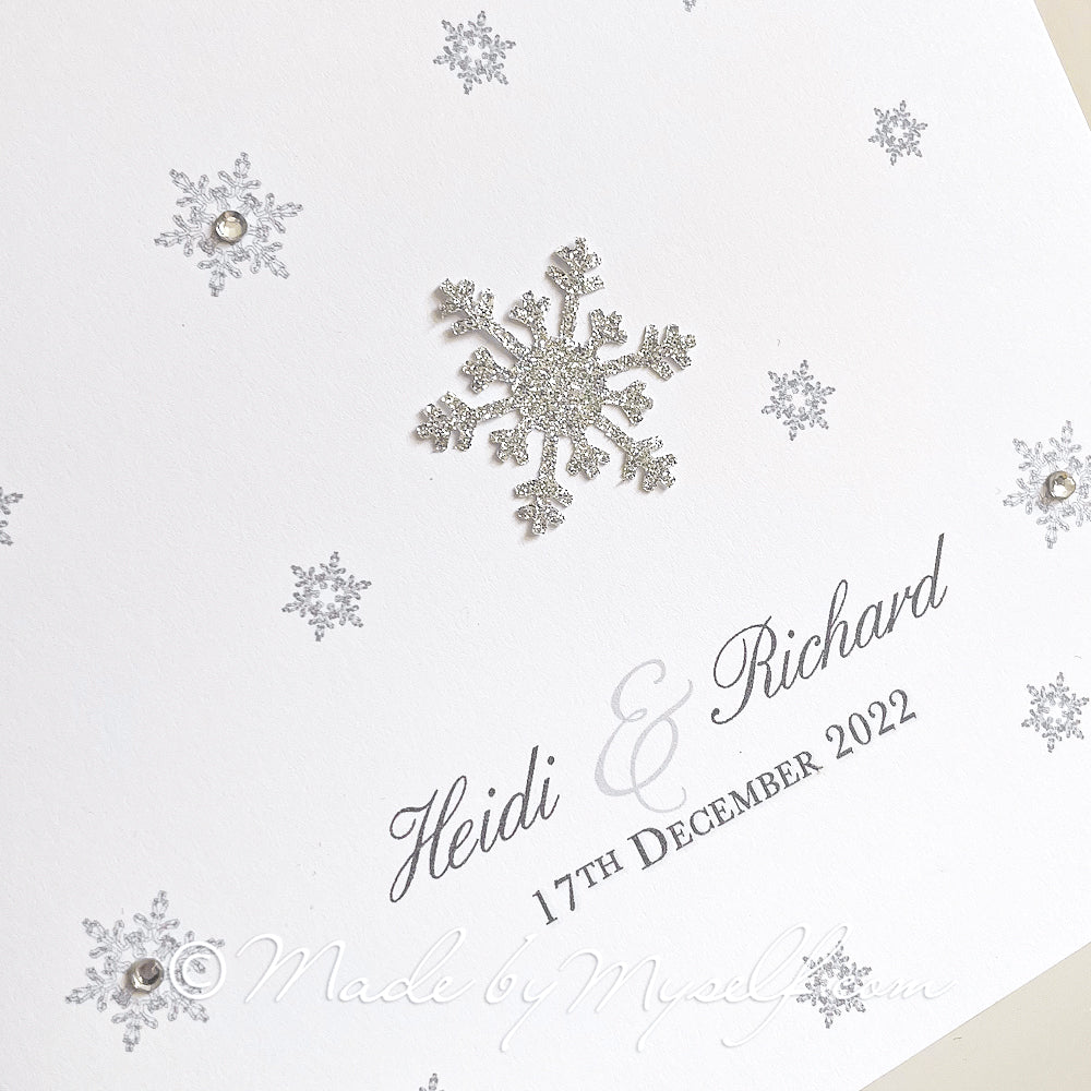 Snowflake Card Style Wedding Invitation
