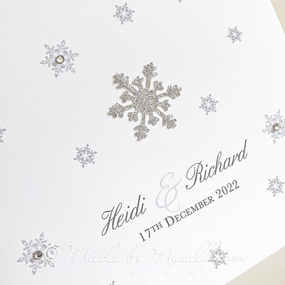 Snowflake Card Style Wedding Invitation