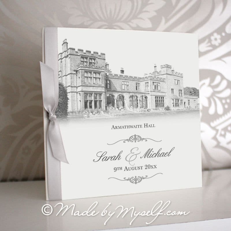 Armathwaite Hall, Lake District Pocketfold Wedding Invitation - Includes RSVP & Guest Information