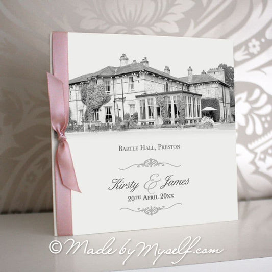 Bartle Hall, Lancashire Pocketfold Wedding Invitation - Includes RSVP & Guest Information