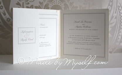 Bartle Hall, Lancashire Pocketfold Wedding Invitation - Includes RSVP & Guest Information