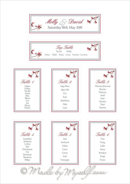 Blossom Seating/Table Plan