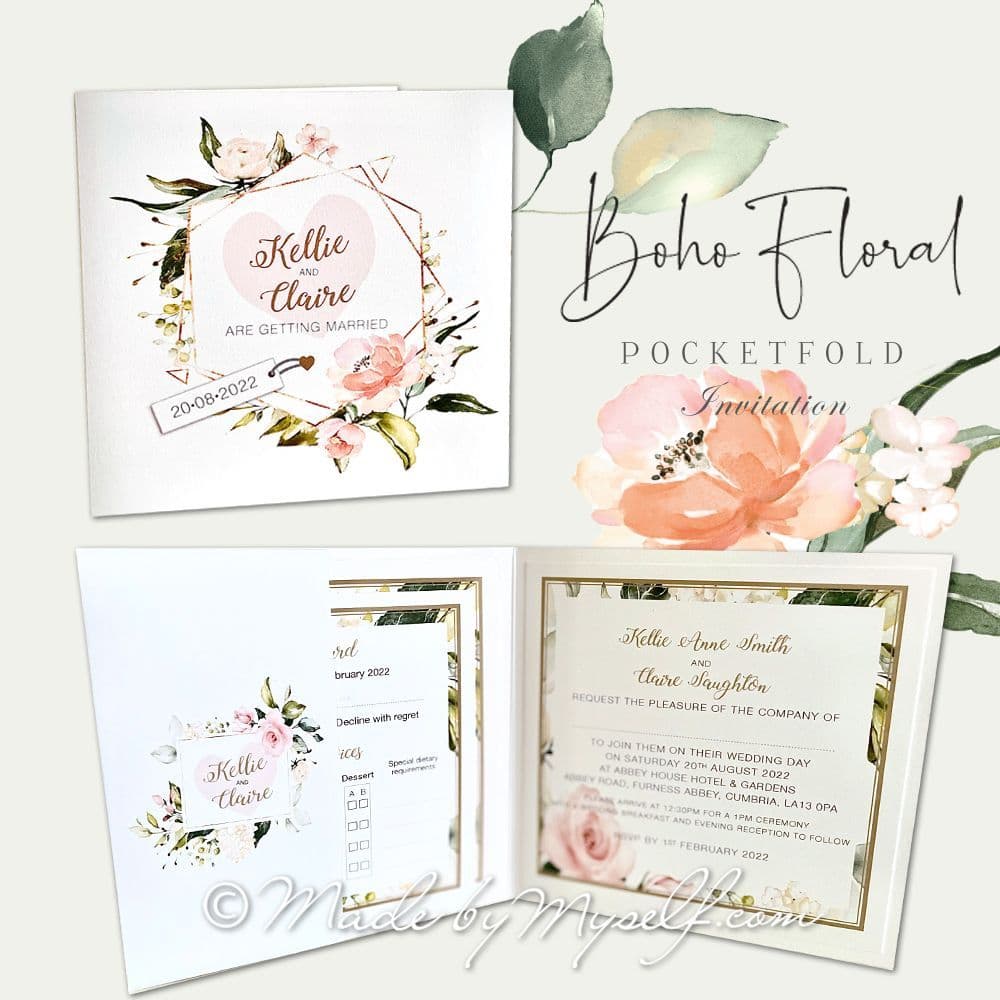 Athena Pocketfold Wedding Invitation