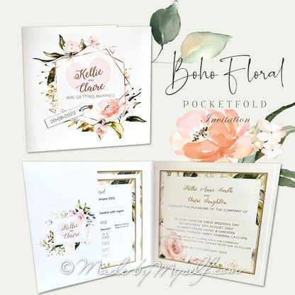 Athena Pocketfold Wedding Invitation