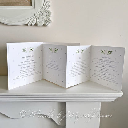 Botanical Concertina Style Wedding Invitation