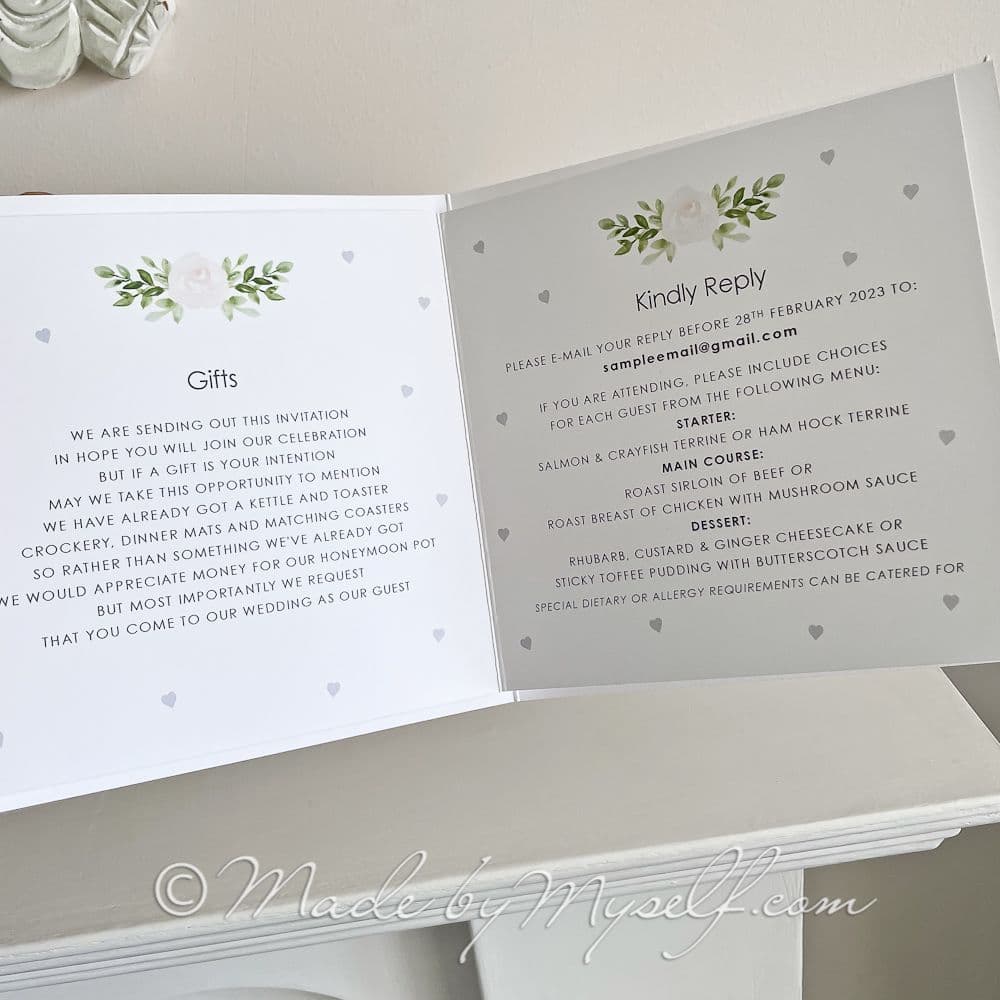 Botanical Concertina Style Wedding Invitation