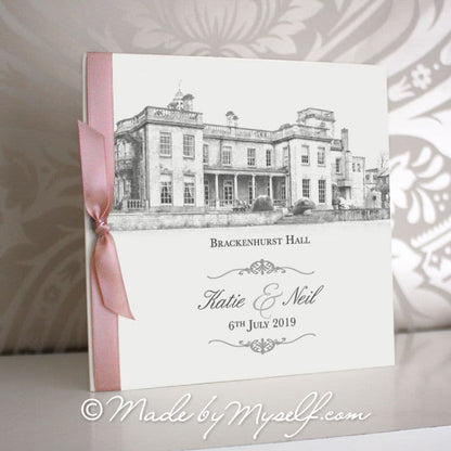 Brackenhurst Hall, Nottingham Pocketfold Wedding Invitation - Includes RSVP & Guest Information