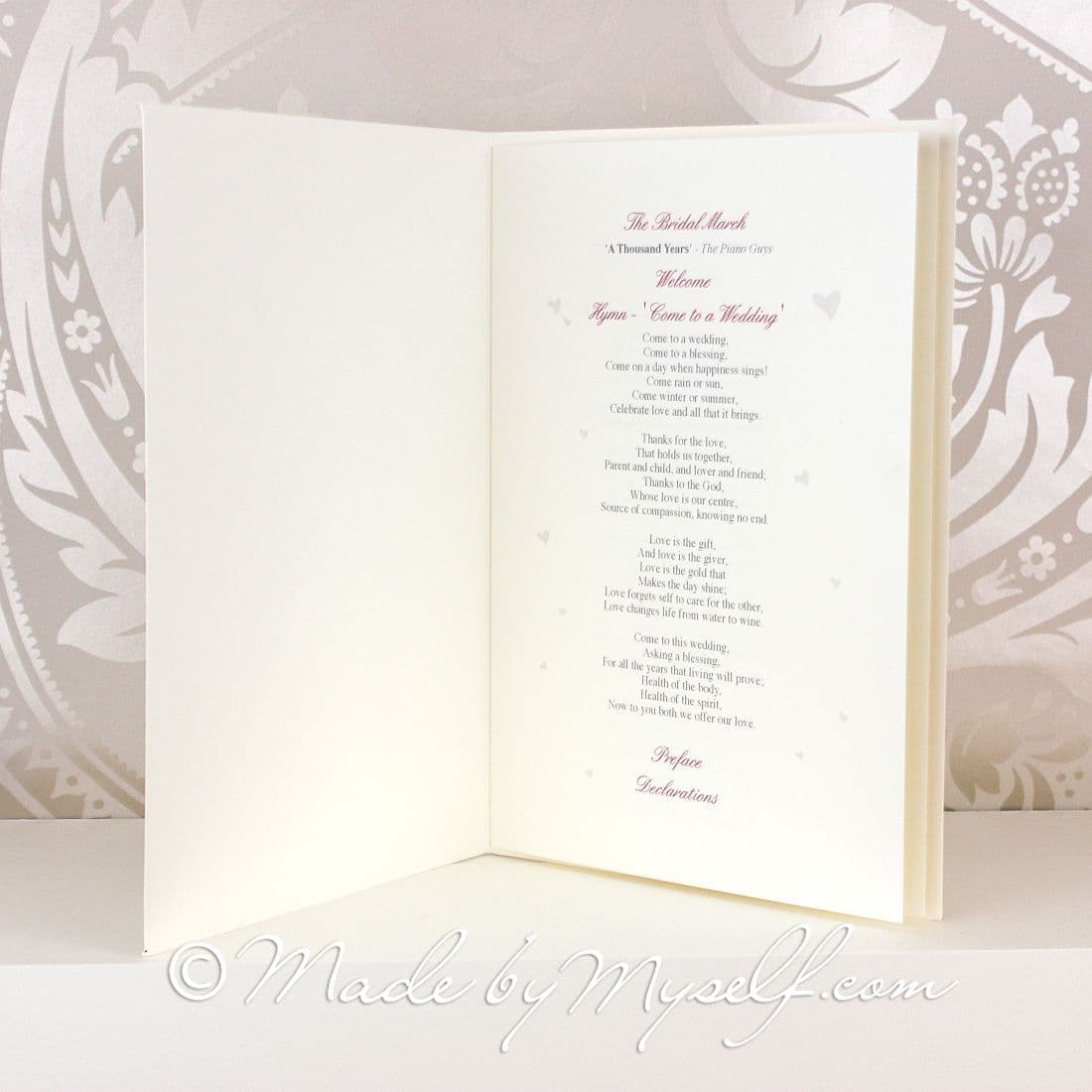 Butterfly Order of Service