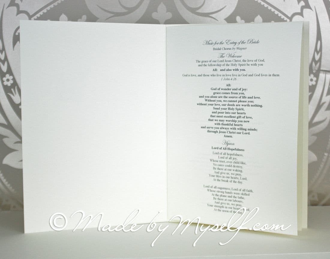 Bespoke Order of Service