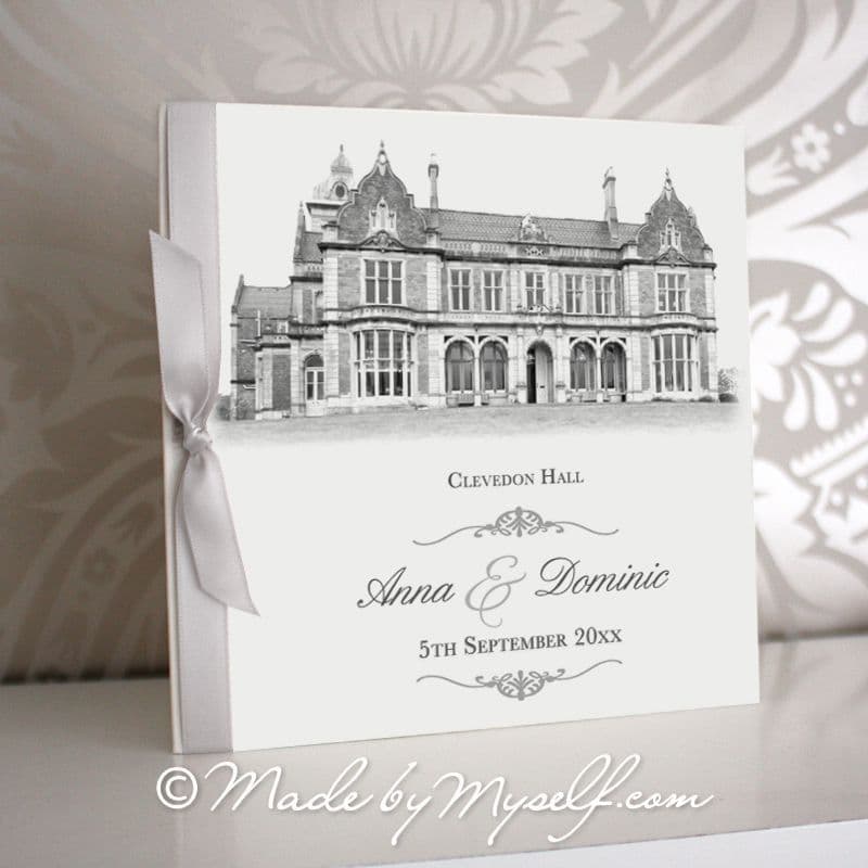 Clevedon Hall, Somerset Pocketfold Wedding Invitation - Includes RSVP & Guest Information
