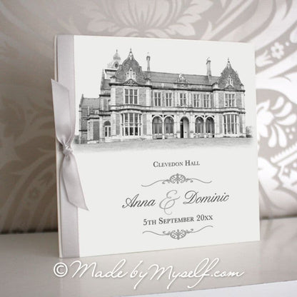 Clevedon Hall, Somerset Pocketfold Wedding Invitation - Includes RSVP & Guest Information