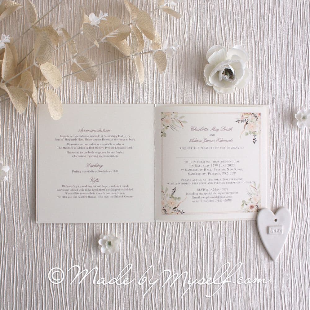 Bespoke Venue Card Style Wedding Invitation