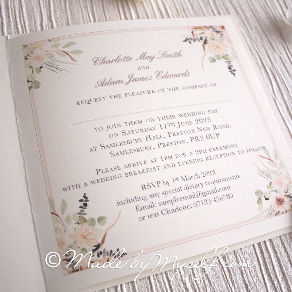 Bespoke Venue Card Style Wedding Invitation