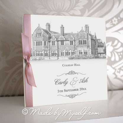 Colshaw Hall, Cheshire Pocketfold Wedding Invitation - Includes RSVP & Guest Information